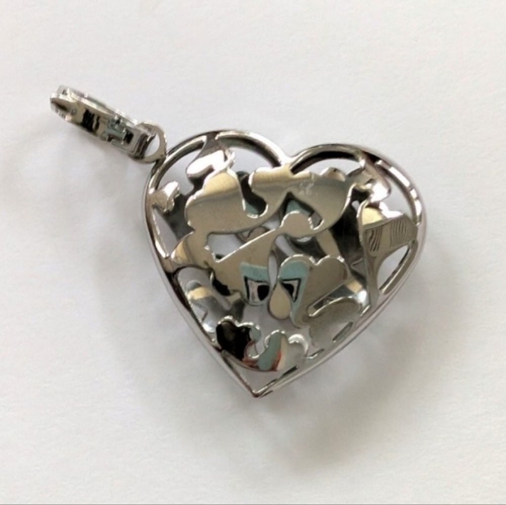 Stainless Steel Open Heart Pendant From Italy